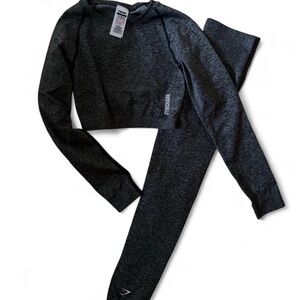Gymshark Gray Cropped Top and Leggings Set